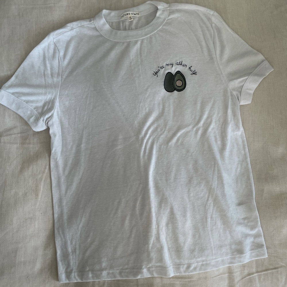 URBAN OUTFITTERS avocado embroidered graphic tee